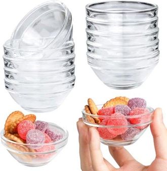 No Brand Juego De 10 Mini Cuencos De Vidrio: Recipientes Apilables Para Salsas, Aderezos E Ingredientes