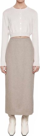 Enza Costa Cashmere Fitted Cardigan In Chalk