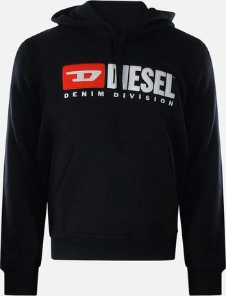 Diesel Mens Diesel Division Logo Black Hoodie - Size: 42