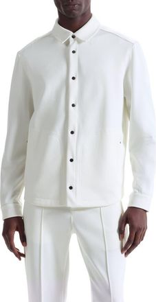 Bugatchi Soft Touch Snap-Up Shirt in Chalk at Nordstrom, Size Xx-Large