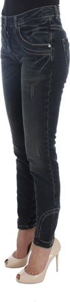 Ermanno Scervino Womens Blue Cotton Blend Slim Fit Jeans Clothing