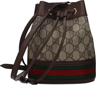 Gucci Damens Umh&auml;ngetaschen aus Stoff in Beige/Ebenholz