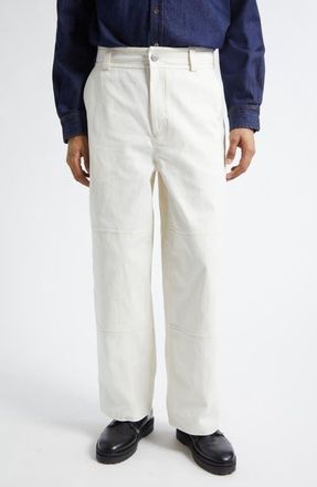 Ami Cotton Worker Pants in Blanc Creme at Nordstrom, Size X-Large
