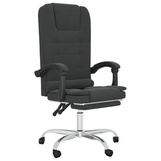 vidaXL Silla De Oficina Reclinable Masaje Cuero Sint&eacute;tico Negro Vidaxl