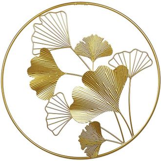 Beliani Beliani - Decoraci&oacute;n De Pared Dorada De Altura 45 Cm Con Motivos En Forma De Hoja Bismuth