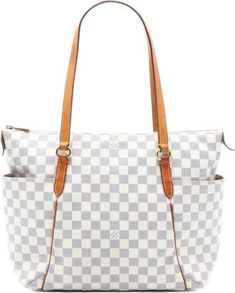Louis Vuitton Pre-owned Tote Bags, female, White, Size: ONE SIZE Pre-owned Damier Azur Canvas Tote Bag