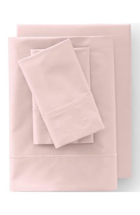 Lands End 400 Thread Count Premium Supima Cotton No Iron Sateen Bed Sheet Set in Antique Rose Water at Nordstrom, Size Queen