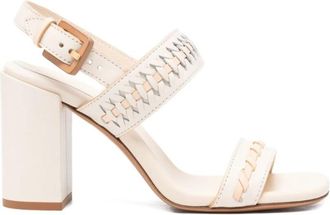 Zimmermann Gevlochten Slingback Sandaal - Dames - Sandalen met hakken - Wit - 36 EU - Leer - Schoenen