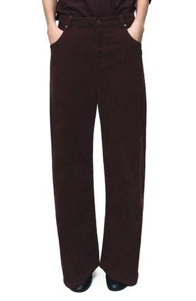 Mango Wide Leg Corduroy Pants in Wine at Nordstrom Rack, Size 4