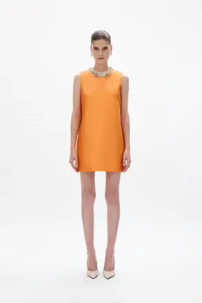 Rachel Gilbert Ludovica Shift Mini Dress In Orange