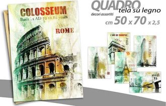 Trade Shop Trade Shop - Quadro Quadretto Decorativo 50x70x2,5cm Tela Su Legno Deluxe Decori Ass. 748899