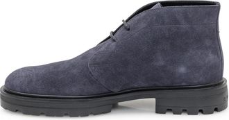 Hogan H673 Enkellaarsjes - Heren - Veterlaarzen - Blauw - 43 EU - Leer - Schoenen