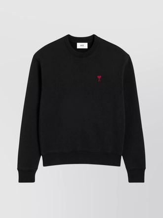 Ami organic cotton logo-embroidered crewneck sweatshirt