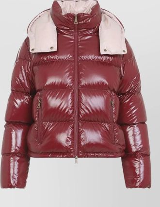 Moncler down cropped hooded puffer jacket