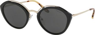 Prada PR 18US 1AB5S0 Womens Sunglasses Black Size 53