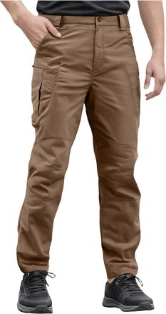 Generic Stretch Work Trousers Mens Waterproof Camouflage Work Pants Lightweight Rip Stop Combat Cargo Trousers with Multi Pocket for Walking, Trekking, Huntin