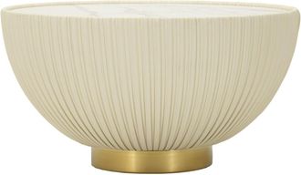 Mauro Ferretti Mesa de centro en ecopiel color crema y tapa de mármol ø 71x38 cm