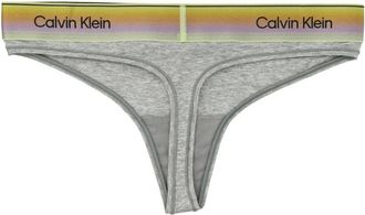 Calvin Klein Tanga con Cinturilla de Logo - Underwear - Mujer - Gris - S