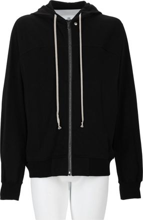 Rick Owens Windbreaker Black Zip-Up Cotton Hoodie