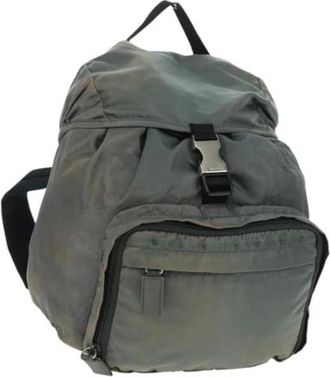 Prada Pre-owned Backpacks, female, Gray, Size: ONE SIZE Pre-owned Vintage Nylon Backpack