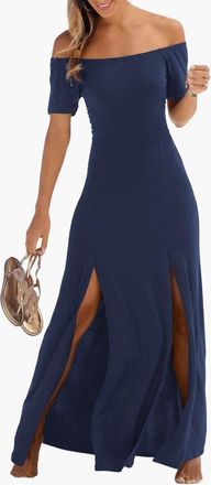 Lascana Off Shoulder Maxi Dress in Navy at Nordstrom, Size 4