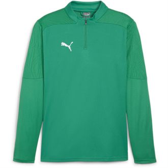 Puma Heren Team Final trainingsfleece met kwartritssluiting (Groen/zilver)