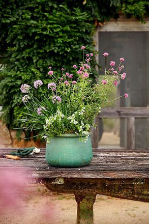 Terrain Roll Top Low Ceramic Planter, 13