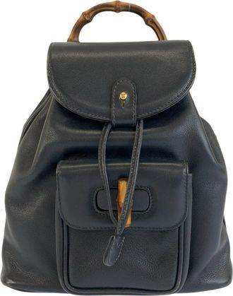 Gucci Black Leather Backpack (Pre-Owned)