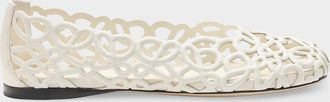 Loewe Petal Anagram Leather Ballerina Flats