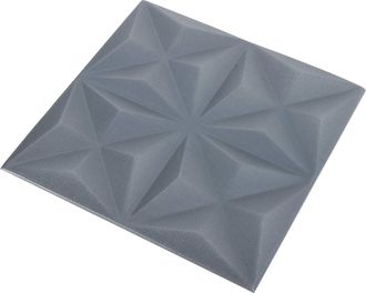 vidaXL Paneles De Pared 24 Uds. 50 X 50 Cm Origami Gris Espuma Xps Vidaxl