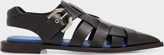 Lanvin Men & apos;s Leather Pointed-Toe Gladiator Sandals