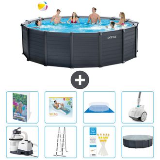 Intex Piscina Graphite Panel Redonda - 478x124 Cm - 9-piezas S584