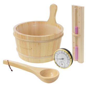ECD Germany Accesorios para sauna set de 4 piezas de madera maciza de pino