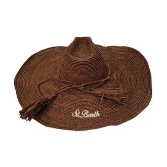 MC2 Saint Barth Raffia Bucket Hat With Wide Brim - female - MC2 Saint Barth - Accessories - Brown - ONE SIZE - Accessories