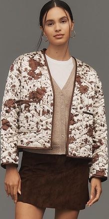 Maeve Cow Print Quilted Jacket