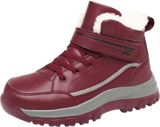 Generic Shoe Boots for Women Low Heel Anti Boot for Women Boots Waetpoof Womens Suede Boot Red