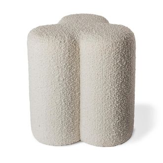 Pols Potten Pols Potten - Clover Hocker, Ø 45 x H 37 cm, Boucle / ecru