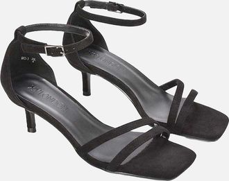 XY London Womens XY London Womens/Ladies Lea Strappy Low Kitten Heel Sandals - Black - Size: 6