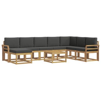 vidaXL Conjunto De Sof&aacute;s De Exterior 9 Pcs Blanco Y Antracita Vidaxl