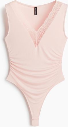 H&M Tangabody mit Spitze - Pink