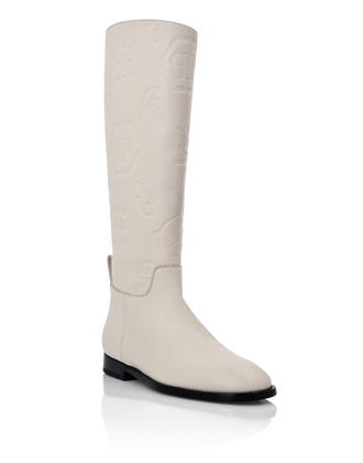 Philipp Plein Leather Boots Lo-Heels Mid Monogram