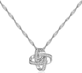 Hollywood Sensation Knot Necklace With Cubic Zirconia Stones in Silver at Nordstrom