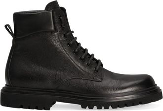 Dolce & Gabbana leather lace-up boots - Black
