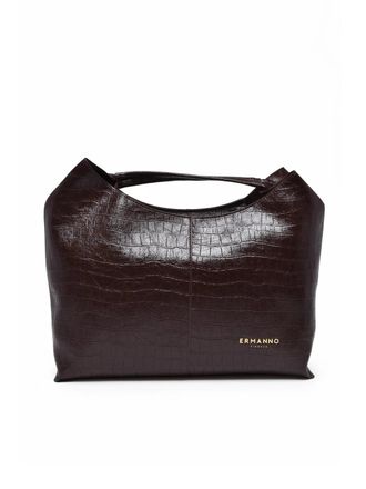 Ermanno Scervino Veronica Shoulder Bag with Textured Crocodile Finish