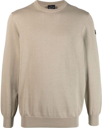 Paul & Shark crew-neck long-sleeve sweater - men - Cotton - L - Neutrals
