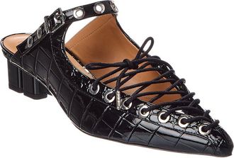 Ganni Ganni Croc-Embossed Patent Mule