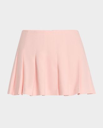 Alice & Olivia Carter Low-Rise Pleated Mini Skirt