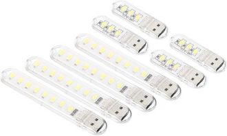 OEM 8 Unidades De Varitas Led Usb Para Luz Nocturna - Mini L&aacute;mpara Port&aacute;til Enchufable Para Decoraci&oacute;n Del Hogar, Camping Y Lectura - Blanco