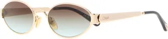 Chlo&eacute; Golden Oval Sunglasses