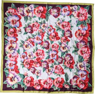 Dolce & Gabbana Multicolor Floral Silk Square Foulard 89cm x 87cm Womens Scarf (Pre-Owned)